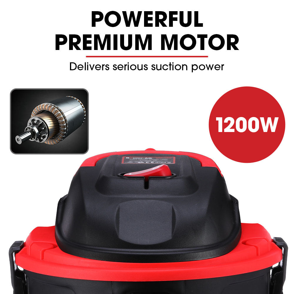 15L Wet & Dry Vacuum Cleaner with Blower, 1200W, for Home & Workshop Use
