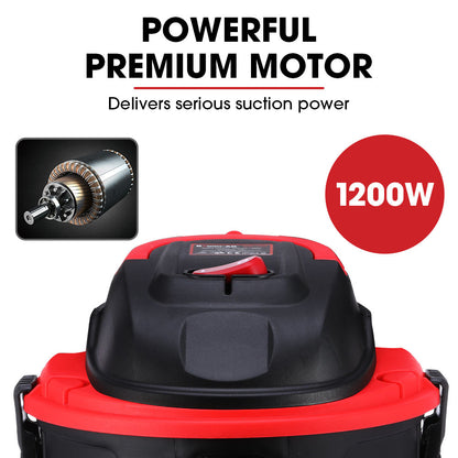 15L Wet & Dry Vacuum Cleaner with Blower, 1200W, for Home & Workshop Use