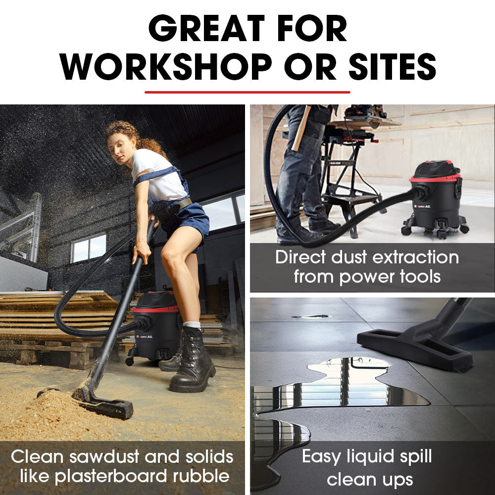 15L Wet & Dry Vacuum Cleaner with Blower, 1200W, for Home & Workshop Use