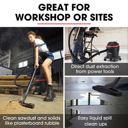 15L Wet & Dry Vacuum Cleaner with Blower, 1200W, for Home & Workshop Use