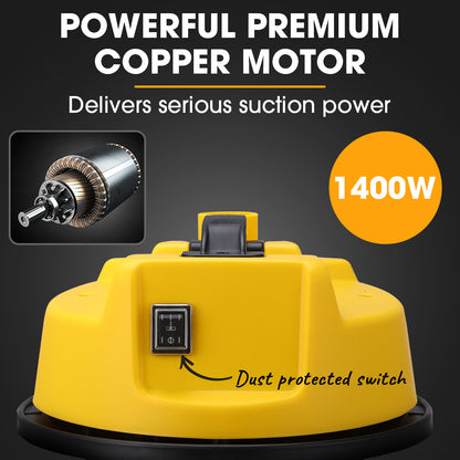 20L Wet/Dry Vacuum & Blower, 1400W, 5.5kg, 0.5m Compact Design, HEPA Filter