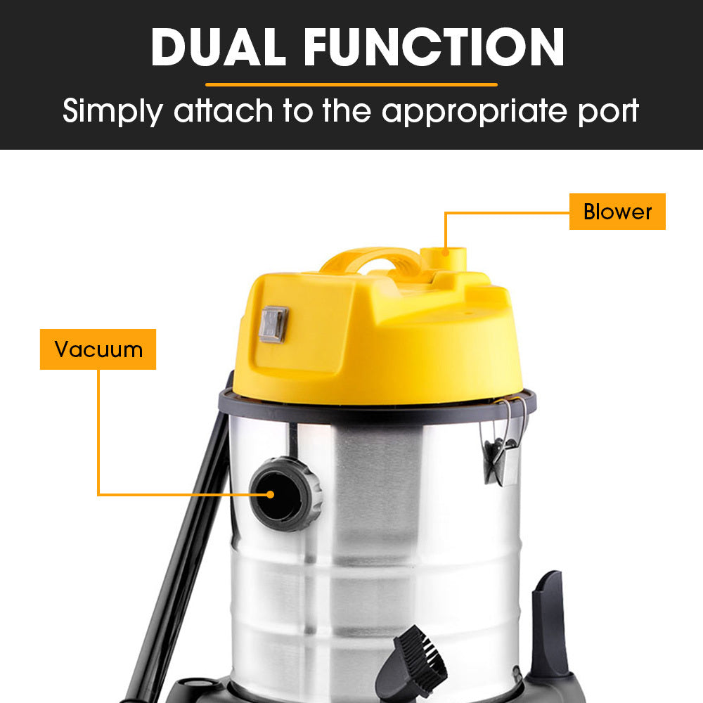 20L Wet/Dry Vacuum & Blower, 1400W, 5.5kg, 0.5m Compact Design, HEPA Filter