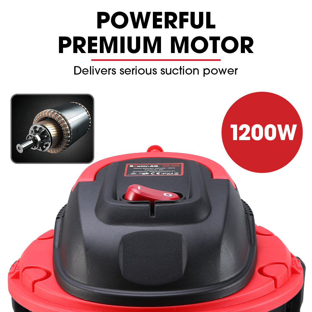 20L Wet/Dry Vacuum Cleaner & Blower, 1200W, Lightweight, Versatile Use