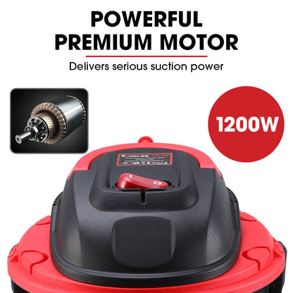 20L Wet/Dry Vacuum Cleaner & Blower, 1200W, Lightweight, Versatile Use