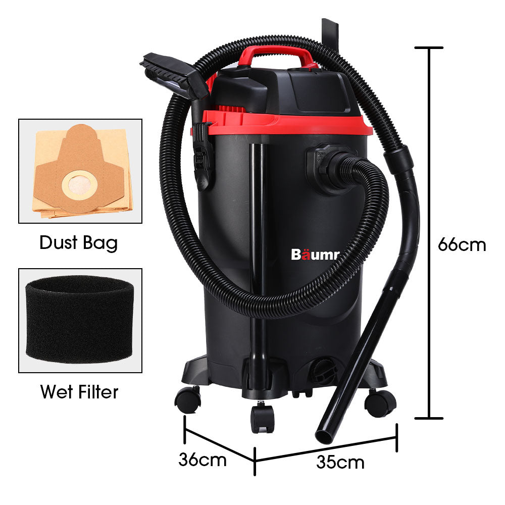 30L Wet & Dry Vacuum Cleaner with Blower, 1200W Motor, 5.5kg, Versatile Use