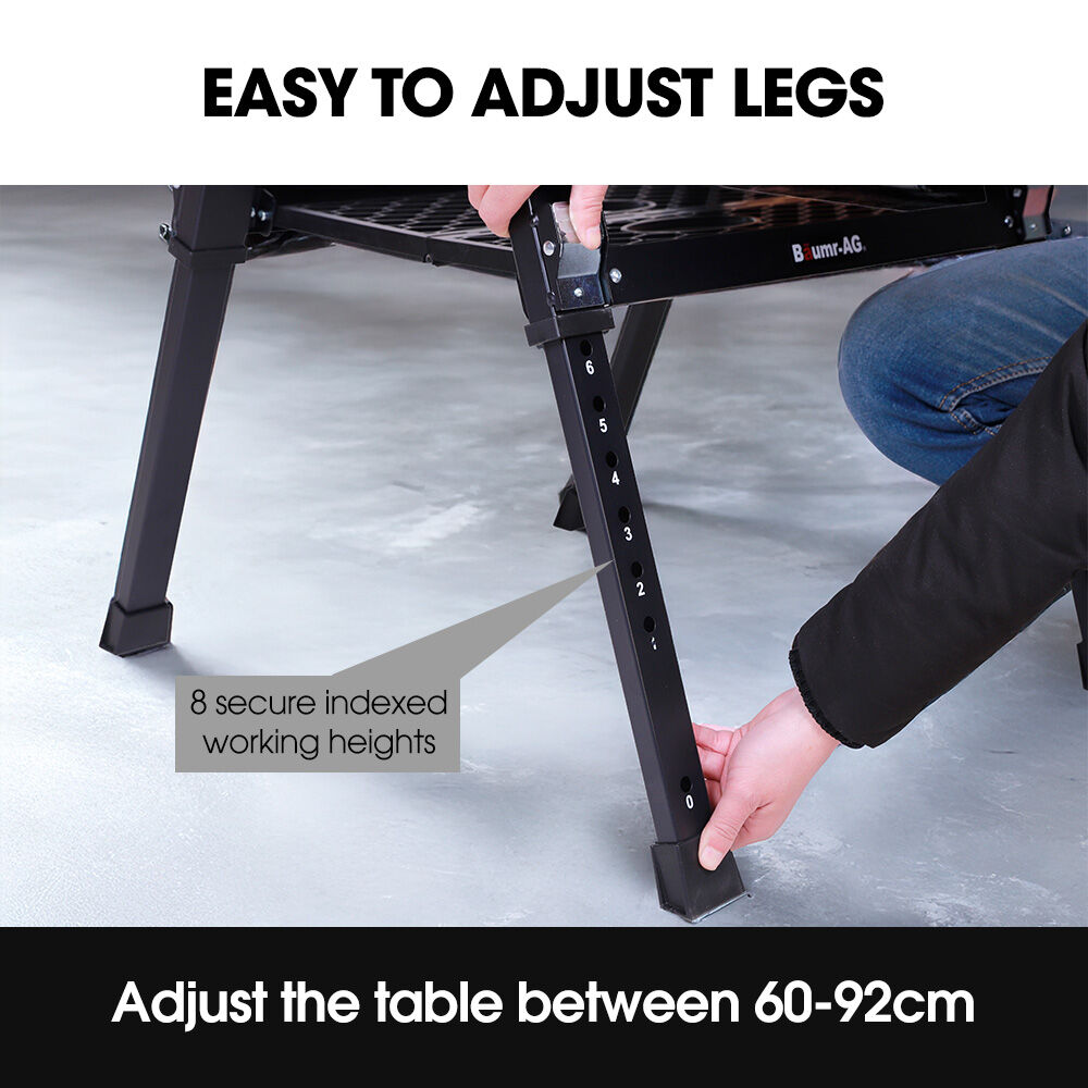2-in-1 Adjustable Workbench & Sawhorse, Supports 100kg/454kg, Expandable