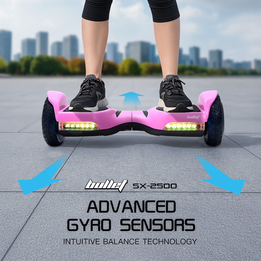 SX-2500 Hoverboard Scooter, 500W Brushless, UL Certified, AU Compliant, 6.5-inch Off-Road Style Tyres, Superior Self Balancing System, LED Lights, Pink