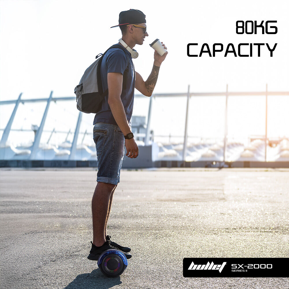SX-2000 Hoverboard Scooter, 500W Brushless, Superior Self Balancing System, UL Certified, LED Lights, Blue Galaxy