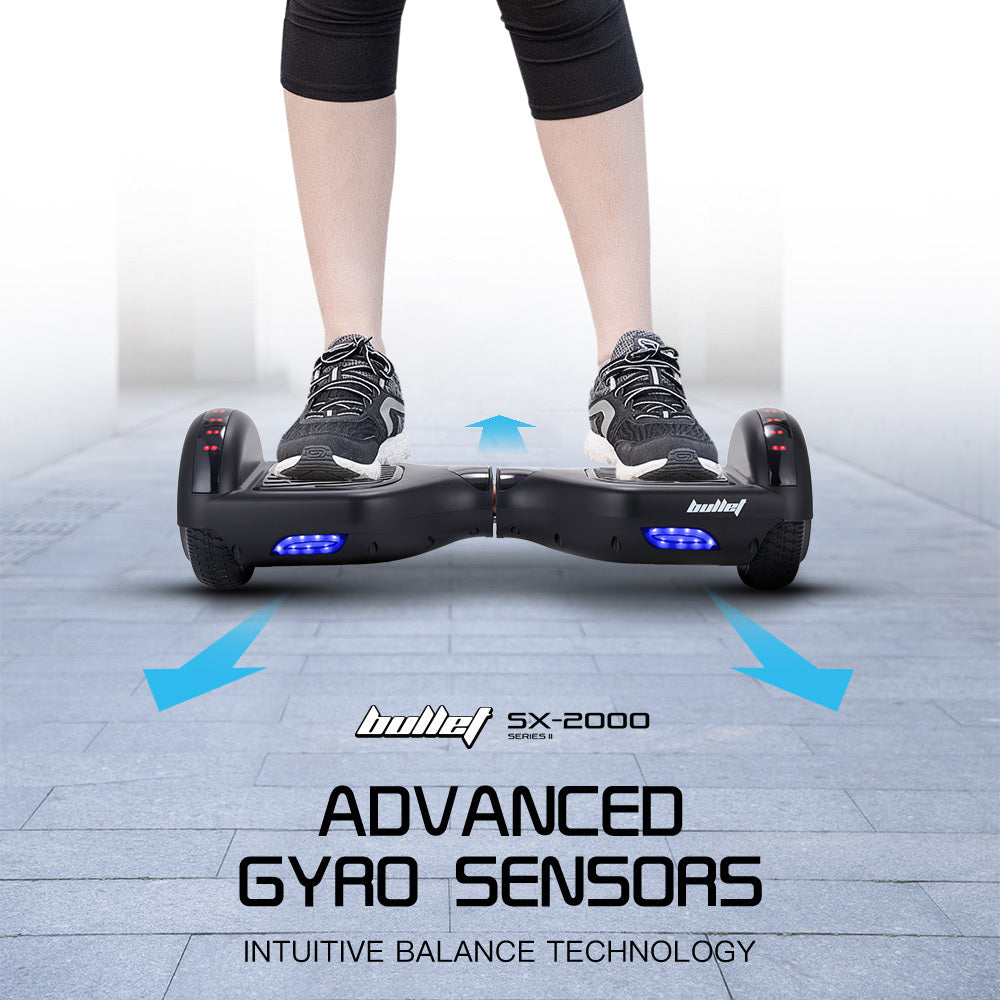 SX-2000 Hoverboard Scooter, 500W Motors, Self-Balancing, LED Lights, Black