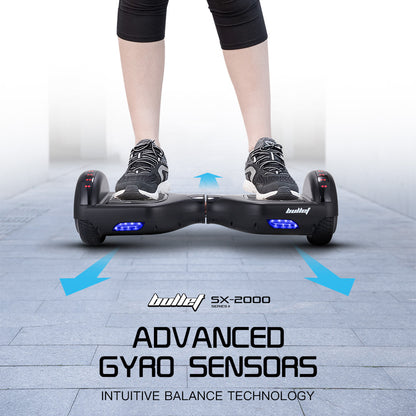 SX-2000 Hoverboard Scooter, 500W Motors, Self-Balancing, LED Lights, Black