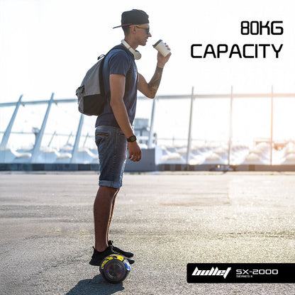 SX-2000 Hoverboard Scooter, 500W Brushless, UL Certified, AU Compliant, Superior Self Balancing System, LED Lights, Hip Hop Design
