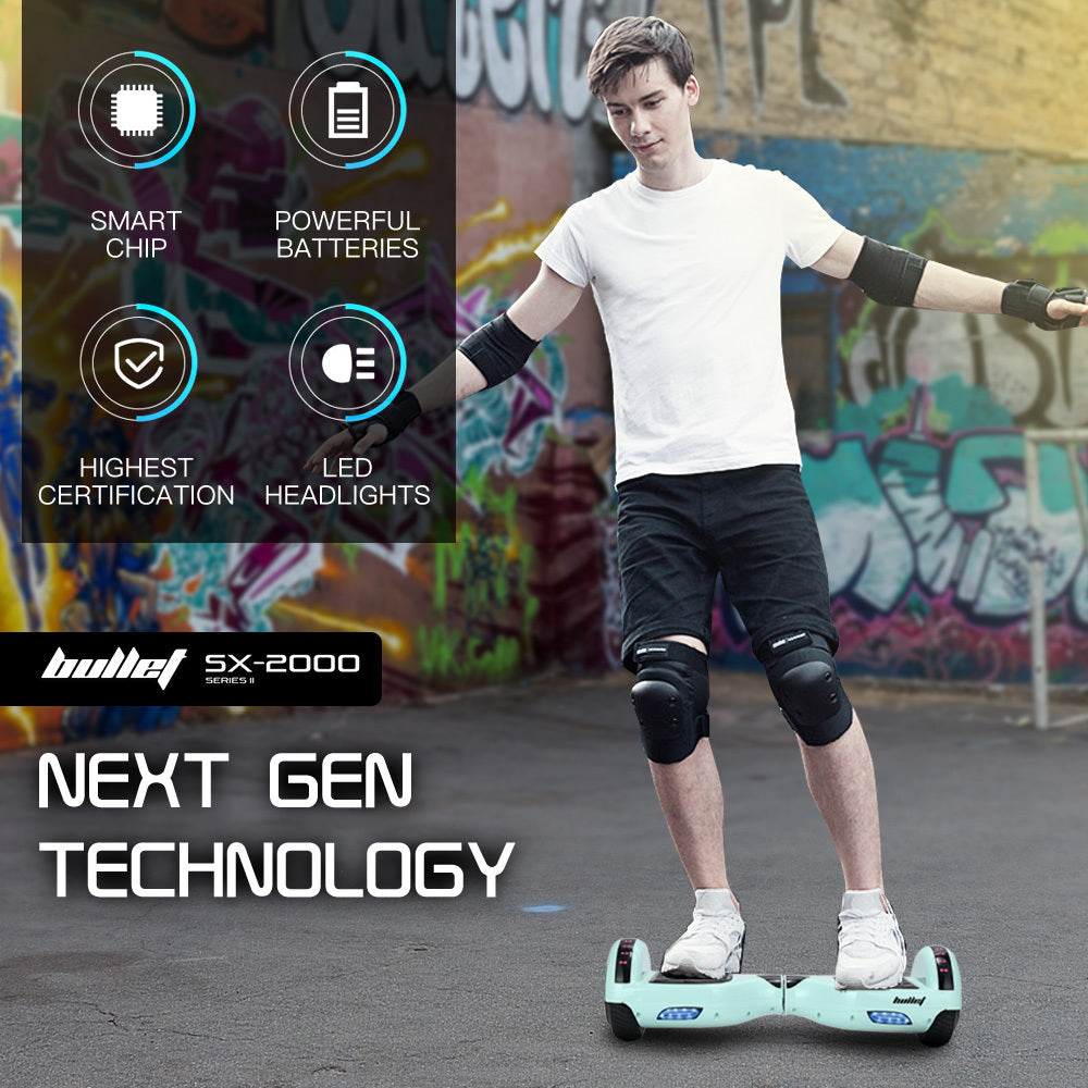 SX-2000 Hoverboard: 500W, Self-Balancing, LED Lights, 6.5m Wheels, 12 km/h