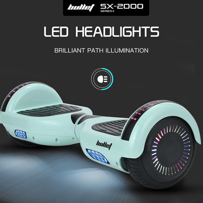 SX-2000 Hoverboard: 500W, Self-Balancing, LED Lights, 6.5m Wheels, 12 km/h