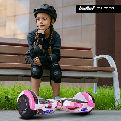 SX-2000 Hoverboard Scooter, 500W Brushless, UL Certified, AU Compliant, Superior Self Balancing System, LED Lights, Pink Camo