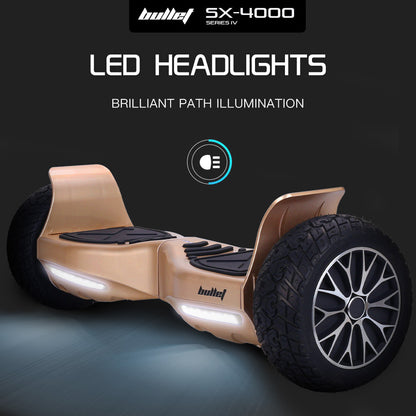 SX-4000 Hoverboard, 0.22m Wheels, 700W Motors, Self-Balancing, LED, Bronze