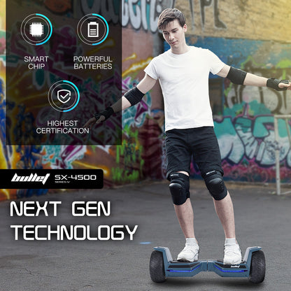 Advanced SX-4500 Hoverboard with 0.22m Wheels, 700W Motor, Self-Balancing, LED
