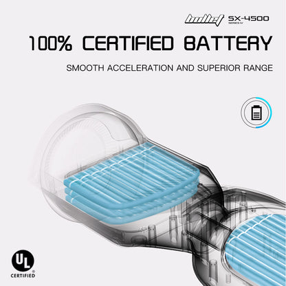 Advanced SX-4500 Hoverboard with 0.22m Wheels, 700W Motor, Self-Balancing, LED