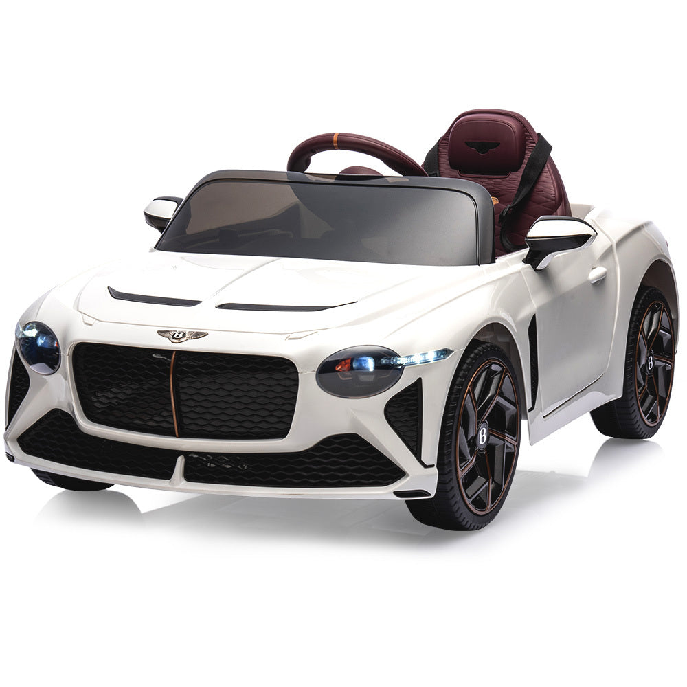 Licensed Bentley Bacalar Kids Electric Car with Remote Control, White, 1.2 m