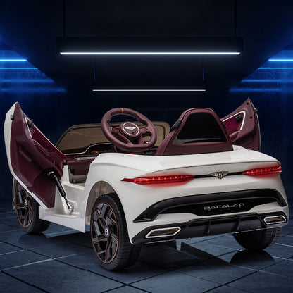 Licensed Bentley Bacalar Kids Electric Car with Remote Control, White, 1.2 m