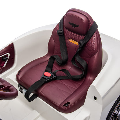 Licensed Bentley Bacalar Kids Electric Car with Remote Control, White, 1.2 m