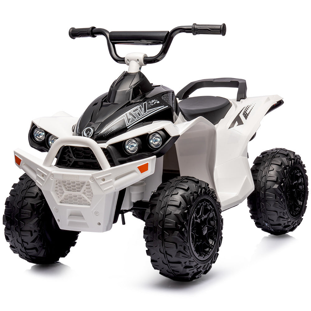 Electric Ride-On Quad Bike ATV Toy Car for Kids, White - 3km/h, 0.5m Height