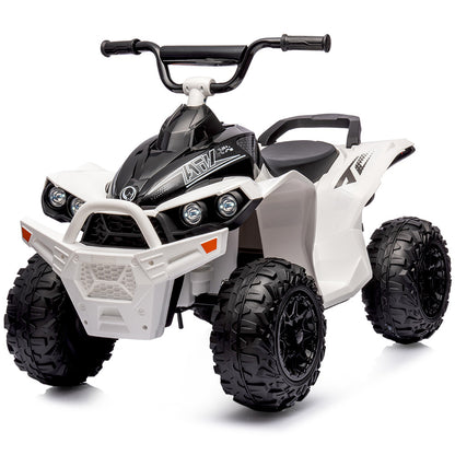 Electric Ride-On Quad Bike ATV Toy Car for Kids, White - 3km/h, 0.5m Height