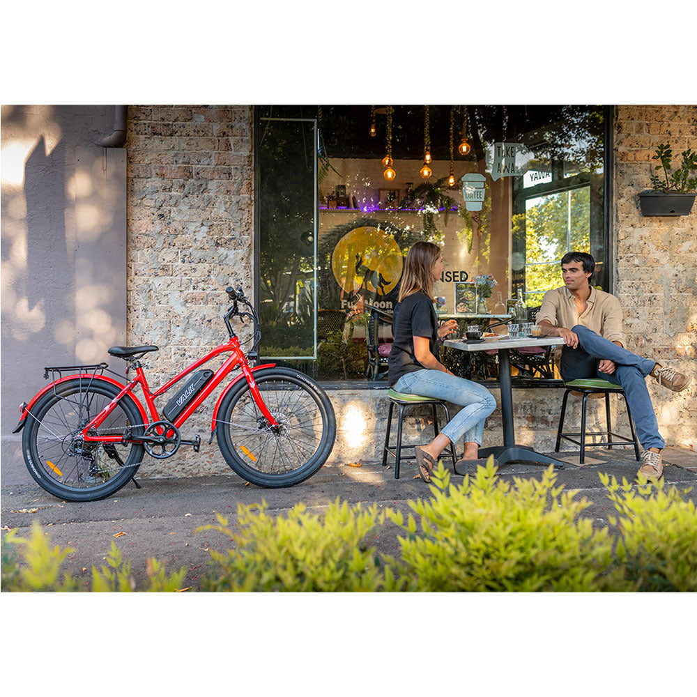 Vista 36V 250W Ladies Step-Through Electric Bike, 40km Range, Red