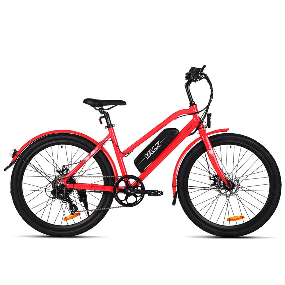 Vista 36V 250W Ladies Step-Through Electric Bike, 40km Range, Red