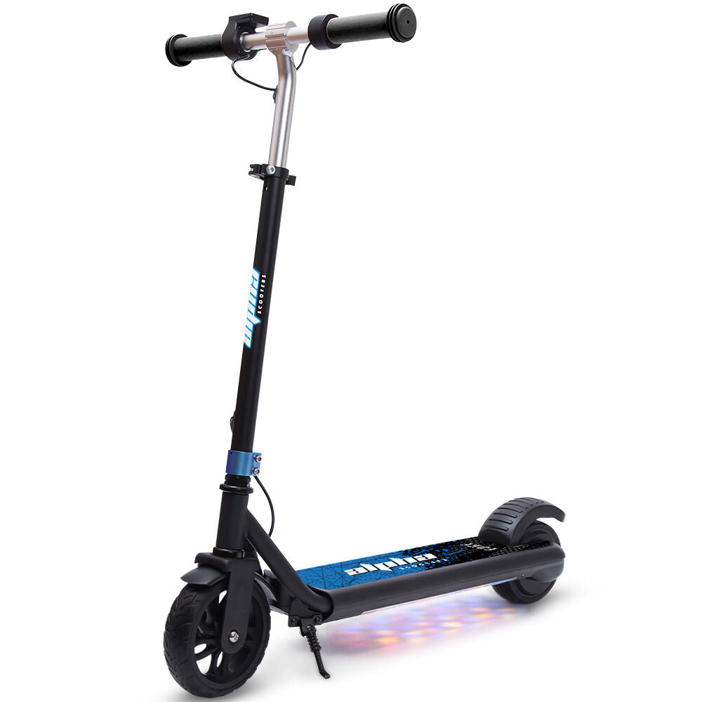 Edge Electric Scooter Kids/Teens, 16km/h Max, Adjustable Height, UL Certified, AU Compliant, Dual Brakes, Bluetooth Music, LED, Blue