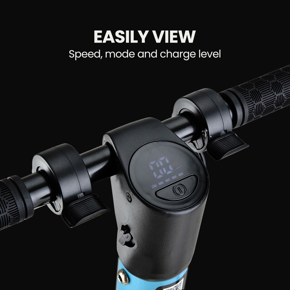300W Electric Scooter with 0.17m Wheels, 10Ah Battery, Suspension, Blue