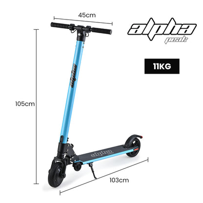 300W Electric Scooter with 0.17m Wheels, 10Ah Battery, Suspension, Blue