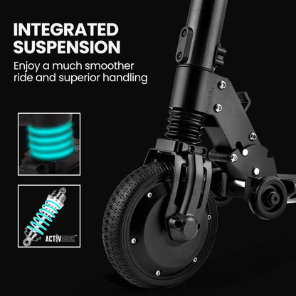 300W Electric Scooter with 10Ah Battery, Suspension, for Adults/Teens, Black