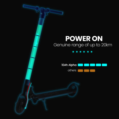300W Electric Scooter, 10Ah Battery, Suspension, Adults/Teens, White, 6.5m Tyres
