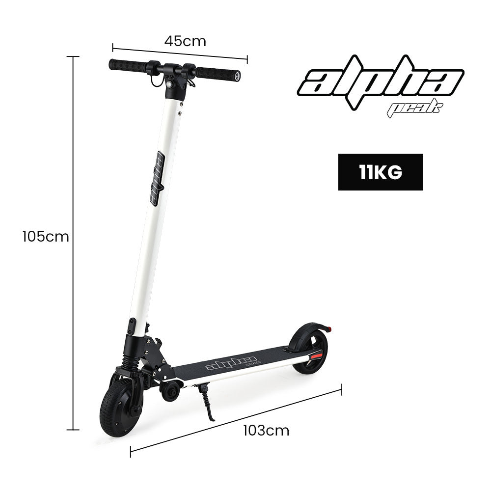 300W Electric Scooter, 10Ah Battery, Suspension, Adults/Teens, White, 6.5m Tyres