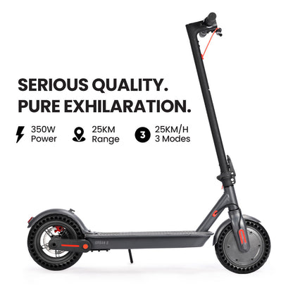 Urban Electric Scooter with 350W Motor, 25km Range, 0.22m Wheels, Grey