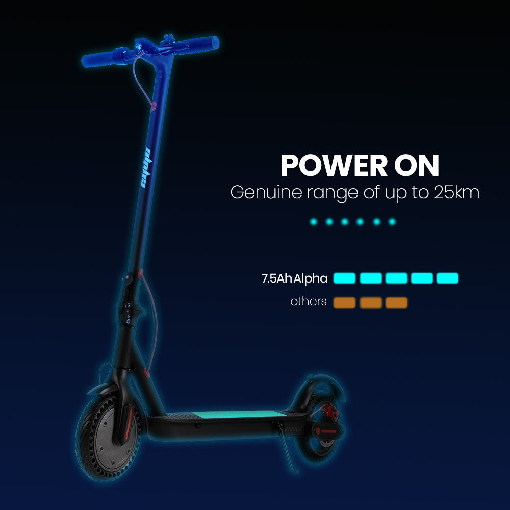 Urban Electric Scooter with 350W Motor, 25km Range, 0.22m Wheels, Grey