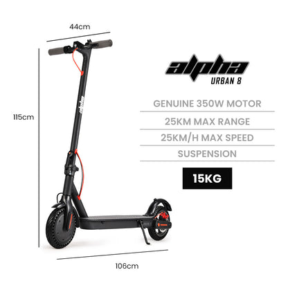Urban Electric Scooter with 0.22m Wheels, 25km Range, 350W Motor, Foldable Design