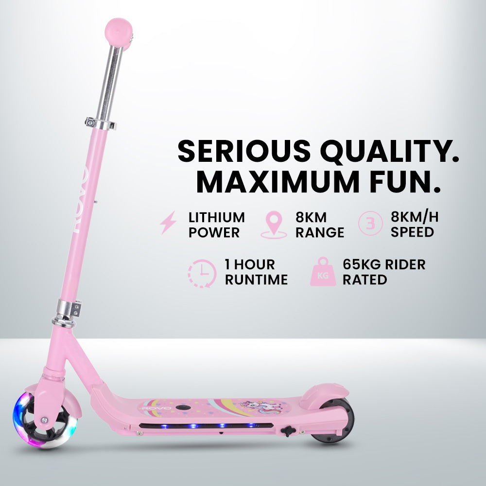 Kids Electric Scooter, 5-11 Years, Adjustable, Brushless Motor, 0.13m Tyres, Pink