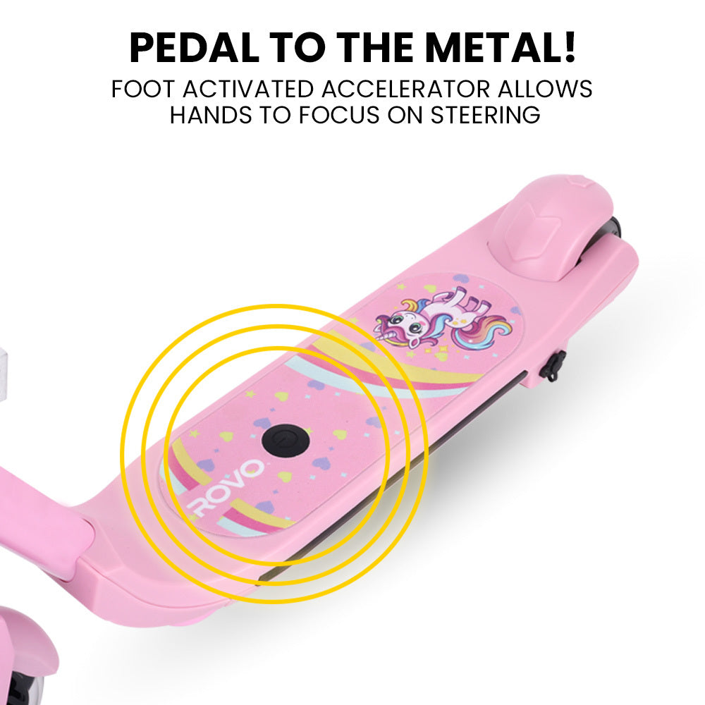 Kids Electric Scooter, 5-11 Years, Adjustable, Brushless Motor, 0.13m Tyres, Pink