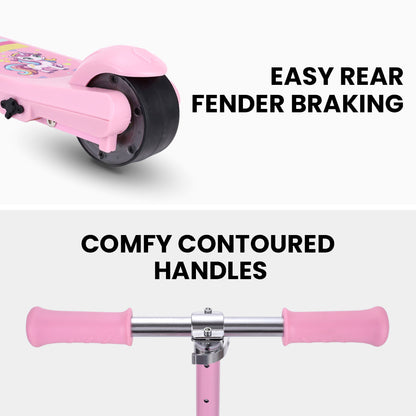Kids Electric Scooter, 5-11 Years, Adjustable, Brushless Motor, 0.13m Tyres, Pink