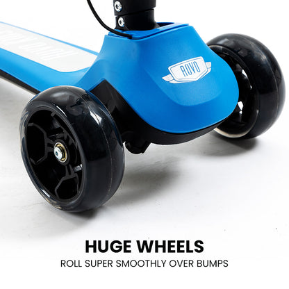 3-Wheel Electric Scooter for Kids, Adjustable, Foldable, Flashing Lights, Blue