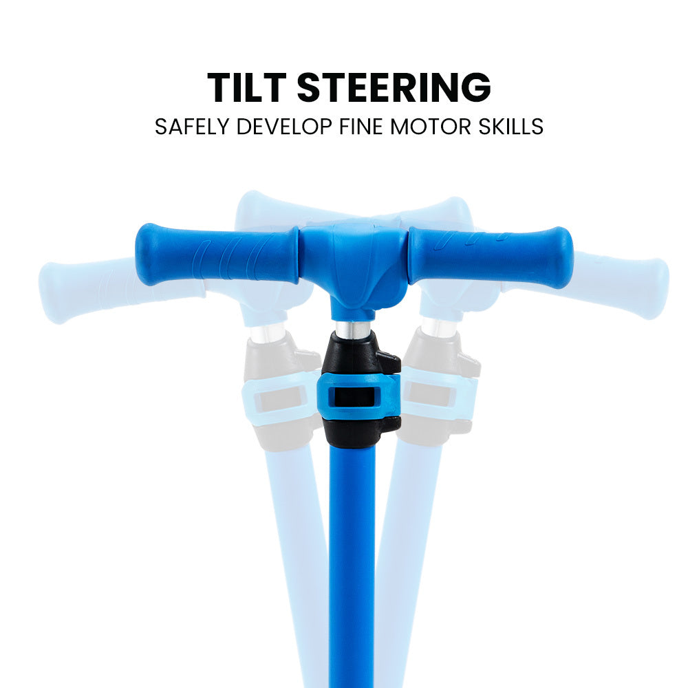 3-Wheel Electric Scooter for Kids, Adjustable, Foldable, Flashing Lights, Blue