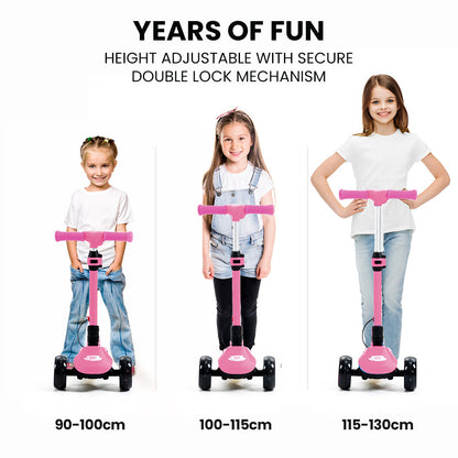 3-Wheel Electric Scooter for Kids, Ages 3-8, Adjustable, Folding, Pink