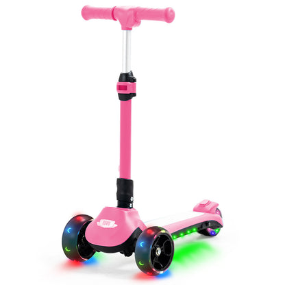 3-Wheel Electric Scooter for Kids, Ages 3-8, Adjustable, Folding, Pink