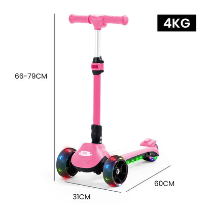 3-Wheel Electric Scooter for Kids, Ages 3-8, Adjustable, Folding, Pink