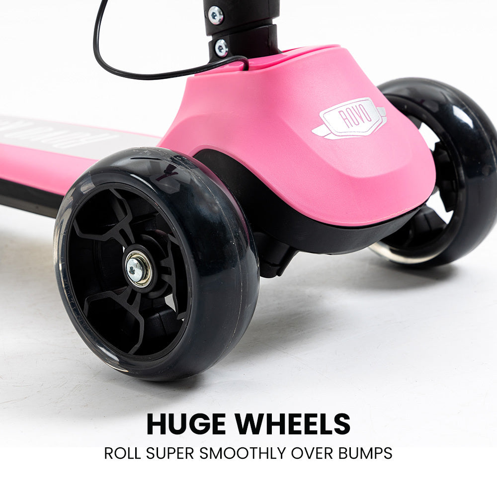 3-Wheel Electric Scooter for Kids, Ages 3-8, Adjustable, Folding, Pink