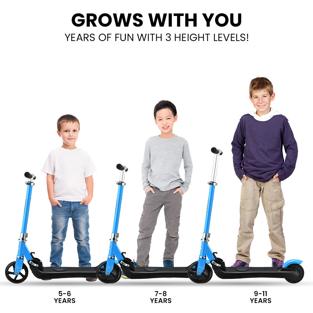 Kids Electric Scooter, Ages 5-11, Adjustable & Foldable, 12km/h, 0.14m Tires