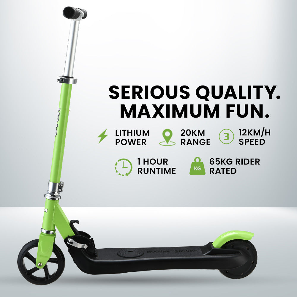 Kids Electric Scooter, Adjustable Height, Foldable, 12 km/h, 5-11 Years, Green