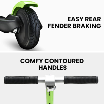 Kids Electric Scooter, Adjustable Height, Foldable, 12 km/h, 5-11 Years, Green