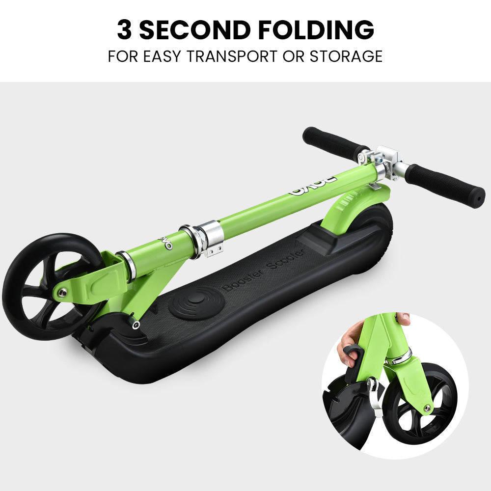 Kids Electric Scooter, Adjustable Height, Foldable, 12 km/h, 5-11 Years, Green